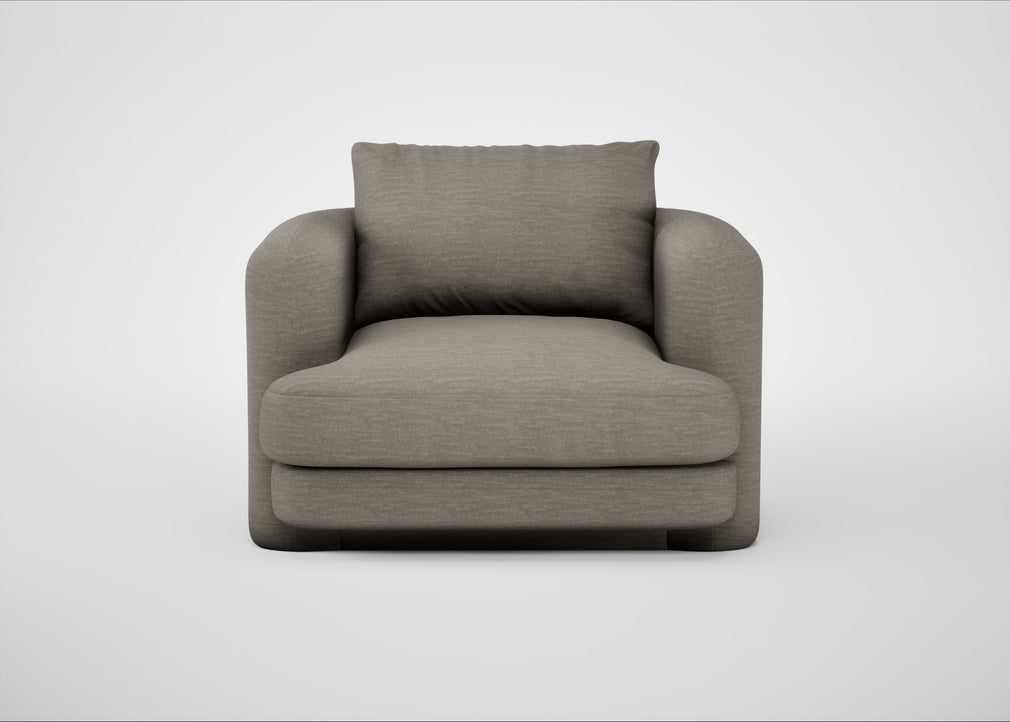 Rafi Armchair Broad Weave Pebble / Non-Swivel