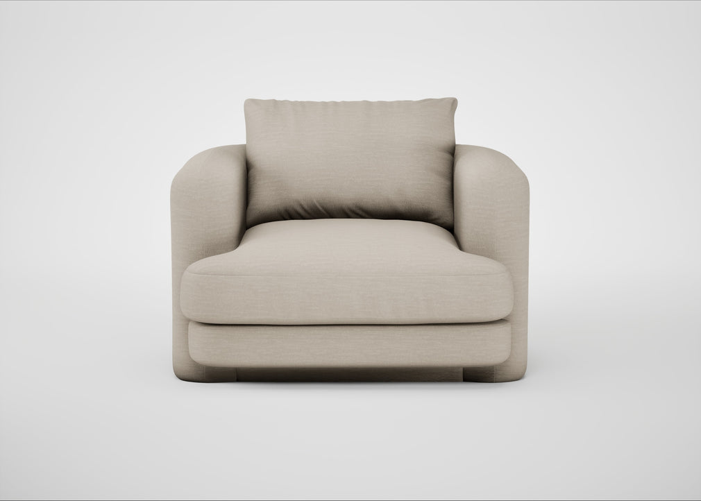 Rafi Armchair Broad Weave Putty / Non-Swivel