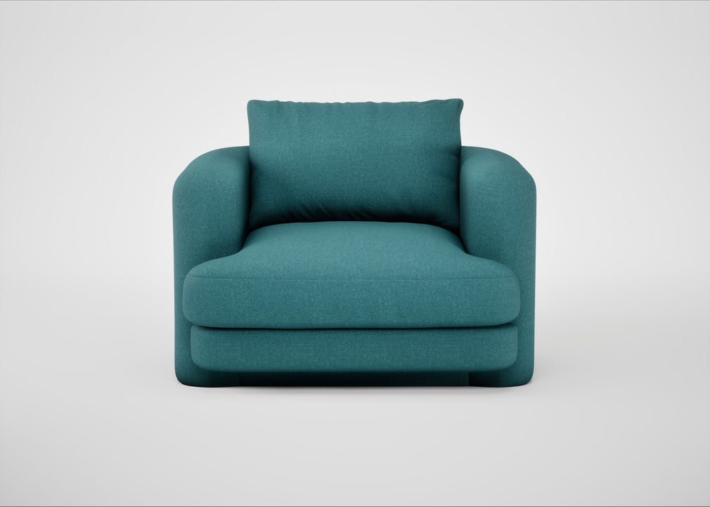 Rafi Armchair Brushed Cotton Cadet / Non-Swivel