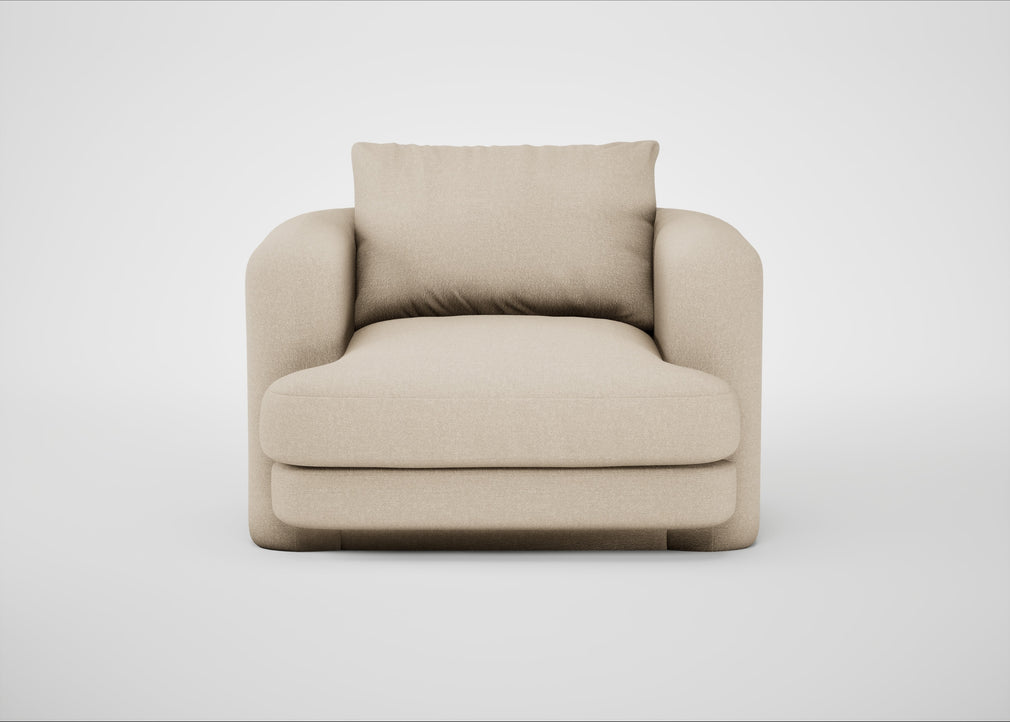Rafi Armchair Brushed Cotton Oat / Non-Swivel
