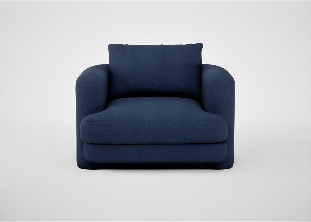 Rafi Armchair Capelo Linen-Cotton Inkspot / Non-Swivel