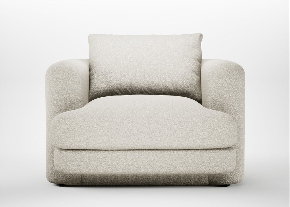 Rafi Armchair Chunky Boucle Ecru / Non-Swivel