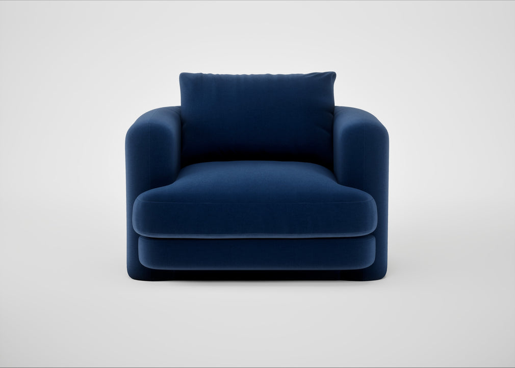 Rafi Armchair Cotton Velvet Midnight / Non-Swivel