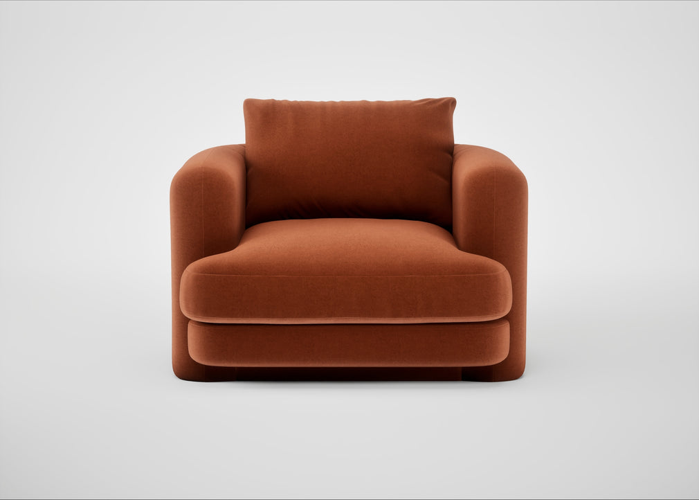 Rafi Armchair Cotton Velvet Russet / Non-Swivel