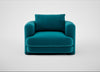 Rafi Armchair Cotton Velvet Teal / Non-Swivel