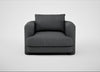 Rafi Armchair Melton Wool Granite / Non-Swivel