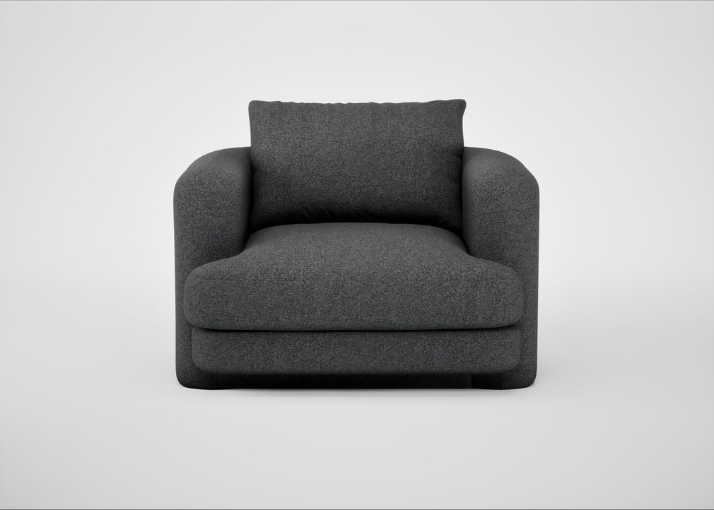Rafi Armchair Melton Wool Granite / Non-Swivel