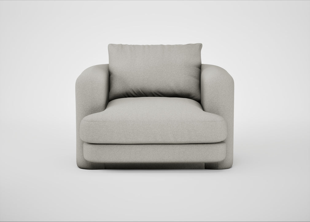Rafi Armchair Melton Wool Limestone / Non-Swivel