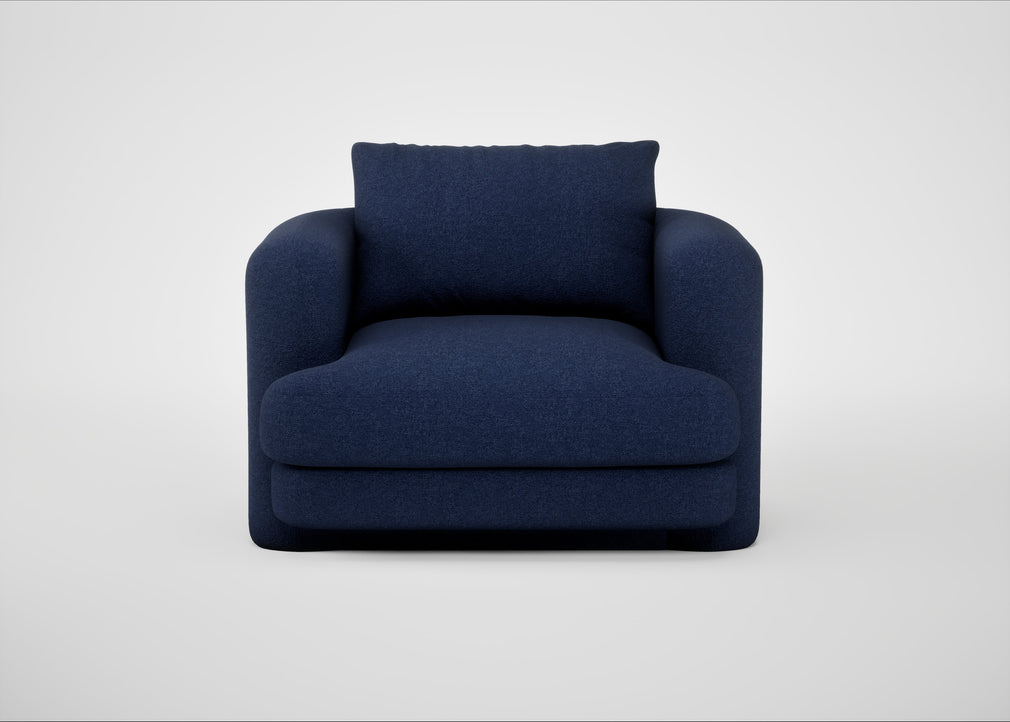 Rafi Armchair Melton Wool New Navy / Non-Swivel