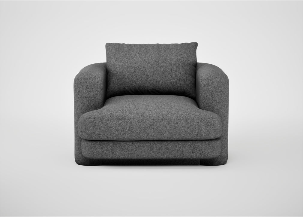 Rafi Armchair Melton Wool Shale / Non-Swivel