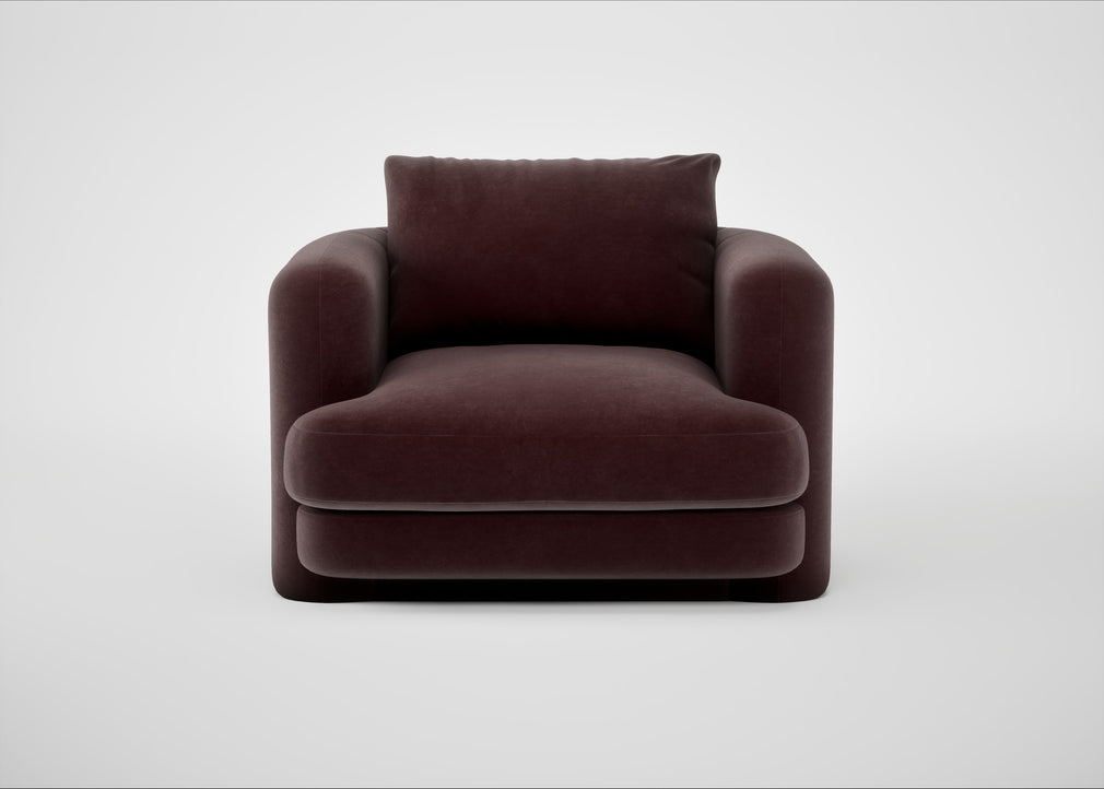 Rafi Armchair Smart Luxe Velvet Acorn / Non-Swivel