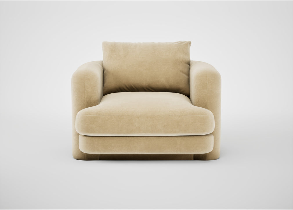 Rafi Armchair Smart Luxe Velvet Biscuit / Non-Swivel