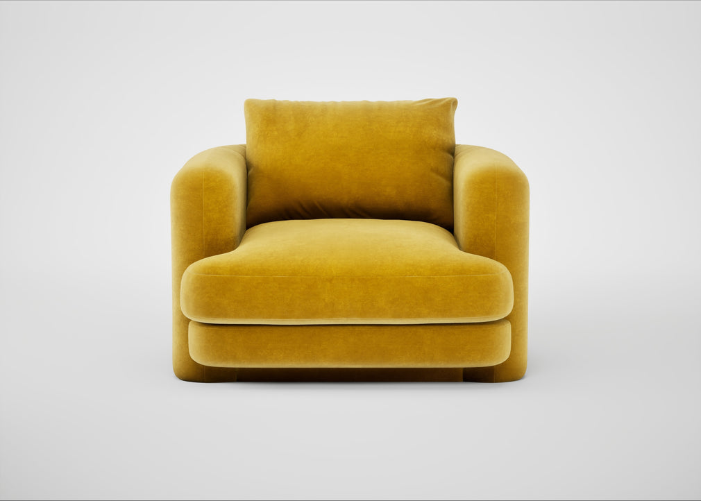 Rafi Armchair Smart Luxe Velvet Canary / Non-Swivel