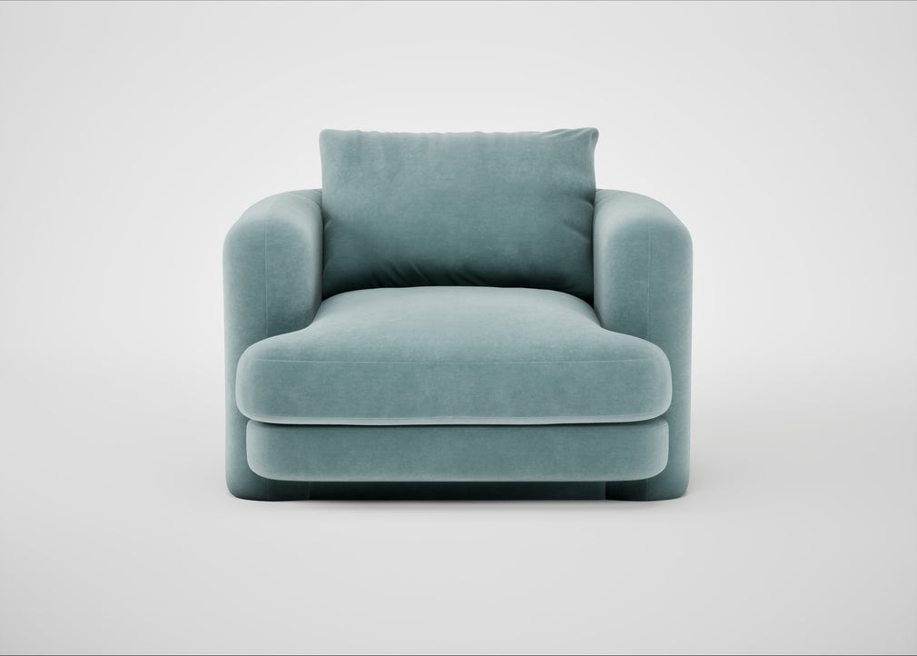 Rafi Armchair Smart Luxe Velvet Mineral Blue / Non-Swivel