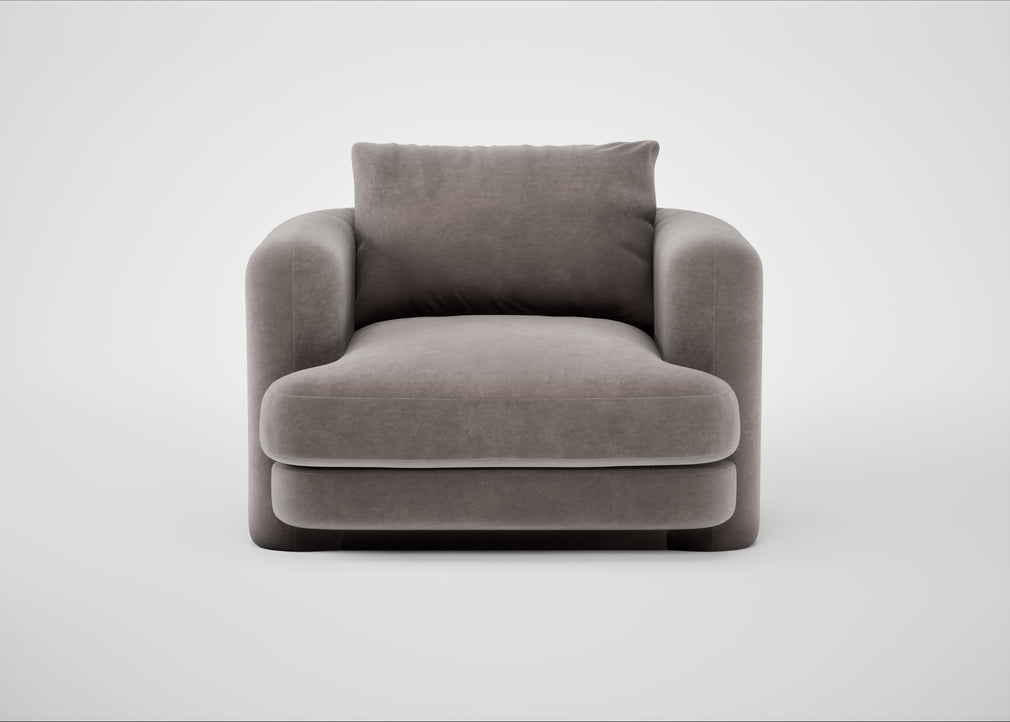 Rafi Armchair Smart Luxe Velvet Mushroom / Non-Swivel