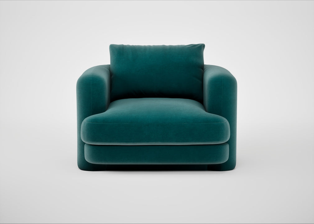 Rafi Armchair Smart Luxe Velvet Ocean Green / Non-Swivel