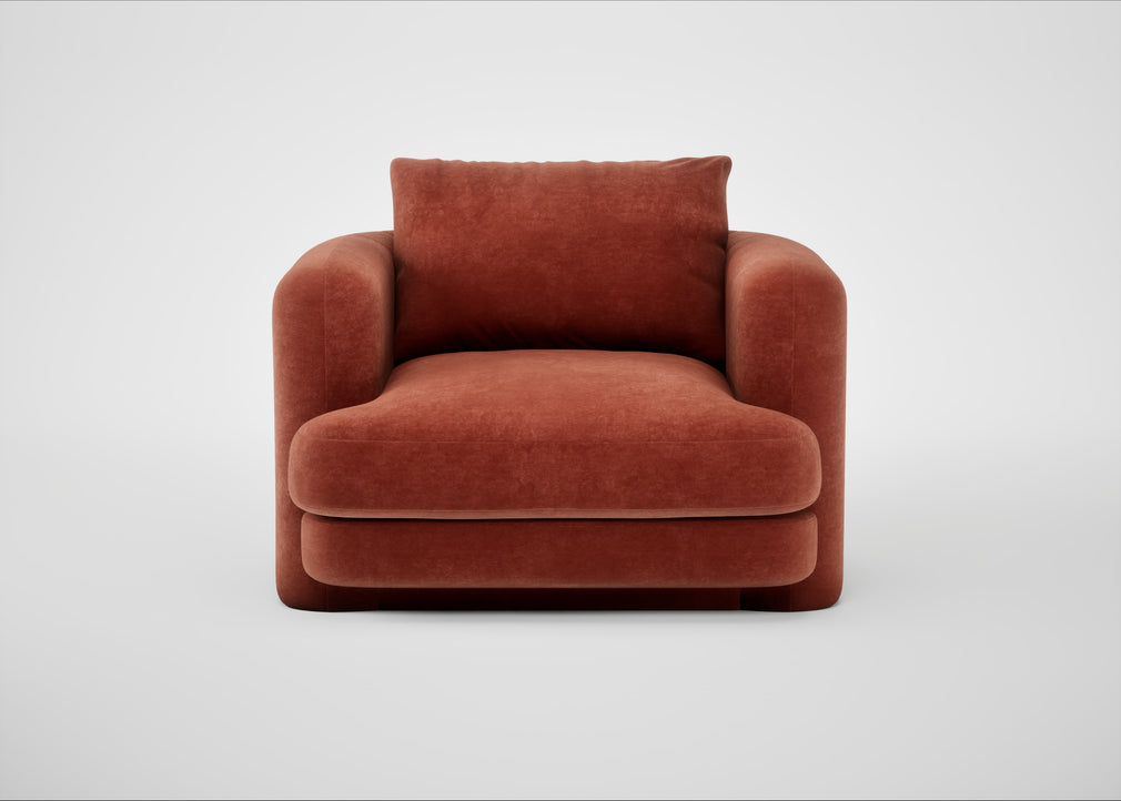 Rafi Armchair Smart Luxe Velvet Tawny / Non-Swivel