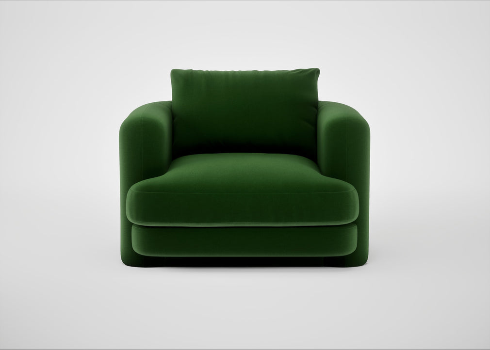 Rafi Armchair Smart Velvet Forest / Non-Swivel