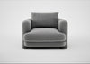 Rafi Armchair Smart Velvet Mercury / Non-Swivel