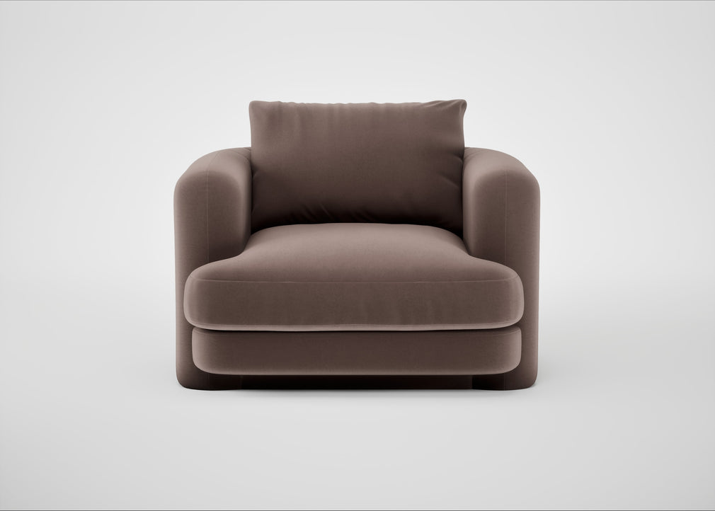 Rafi Armchair Smart Velvet Mouse / Non-Swivel