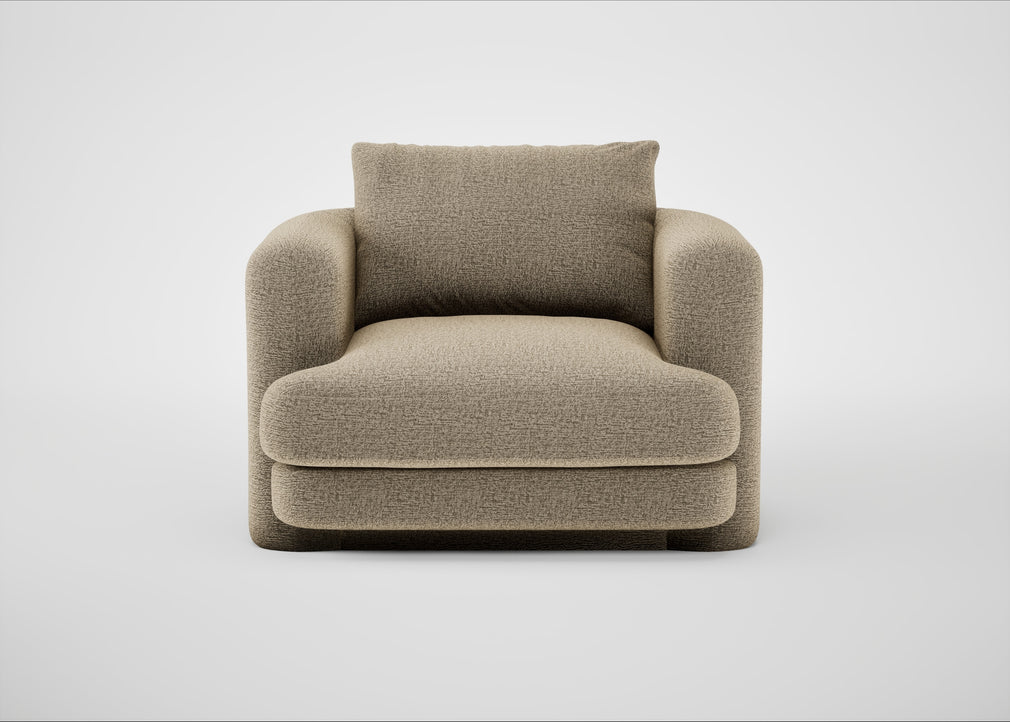 Rafi Armchair Boucle Velvet Rocky / Non-Swivel