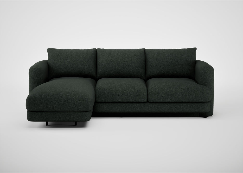 Rafi Left Hand Facing Chaise Sofa Boucle Fern