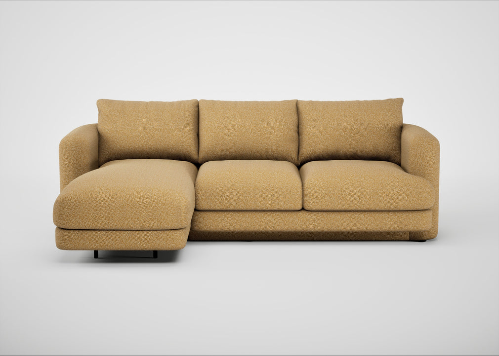 Rafi Left Hand Facing Chaise Sofa Boucle Tweed Citrine