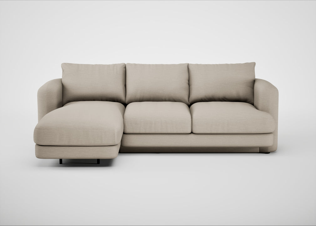 Rafi Left Hand Facing Chaise Sofa Broad Weave Putty