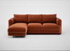 Rafi Left Hand Facing Chaise Sofa Cotton Velvet Russet