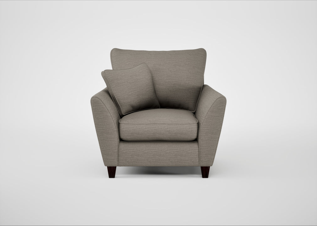 Torino Armchair Broad Weave Pebble / Black