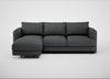 Rafi Left Hand Facing Chaise Sofa Melton Wool Granite