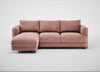 Rafi Left Hand Facing Chaise Sofa Smart Luxe Velvet Dusky Pink
