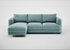 Rafi Left Hand Facing Chaise Sofa Smart Luxe Velvet Mineral Blue