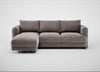Rafi Left Hand Facing Chaise Sofa Smart Luxe Velvet Mushroom