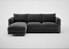 Rafi Left Hand Facing Chaise Sofa Smart Luxe Velvet Nickel
