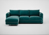 Rafi Left Hand Facing Chaise Sofa Smart Luxe Velvet Ocean Green