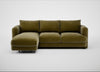 Rafi Left Hand Facing Chaise Sofa Smart Luxe Velvet Peridot