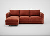 Rafi Left Hand Facing Chaise Sofa Smart Luxe Velvet Tawny