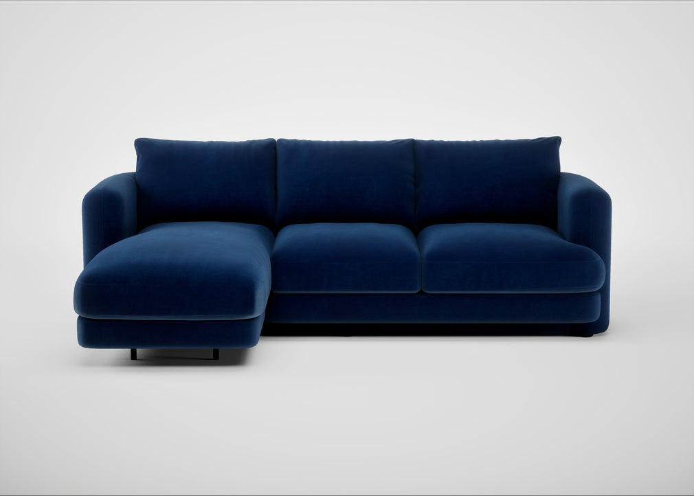 Rafi Left Hand Facing Chaise Sofa Smart Velvet Dusk