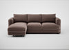 Rafi Left Hand Facing Chaise Sofa Smart Velvet Mouse