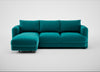 Rafi Left Hand Facing Chaise Sofa Smart Velvet Petrol