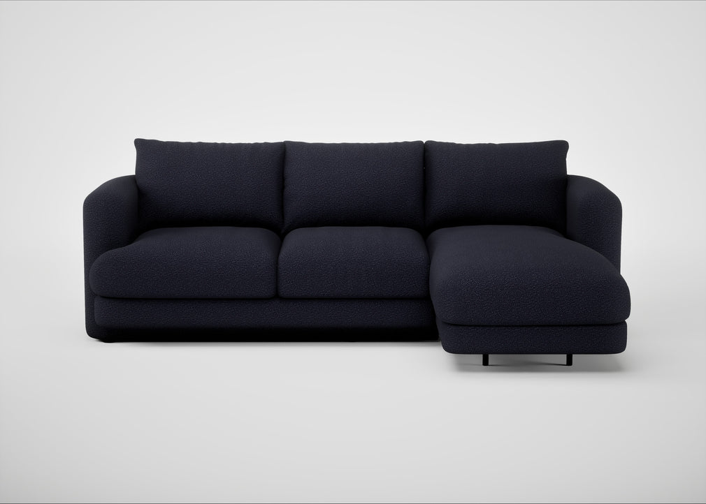 Rafi Right Hand Facing Chaise Sofa Boucle Indigo