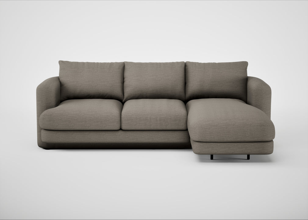 Rafi Right Hand Facing Chaise Sofa Broad Weave Pebble