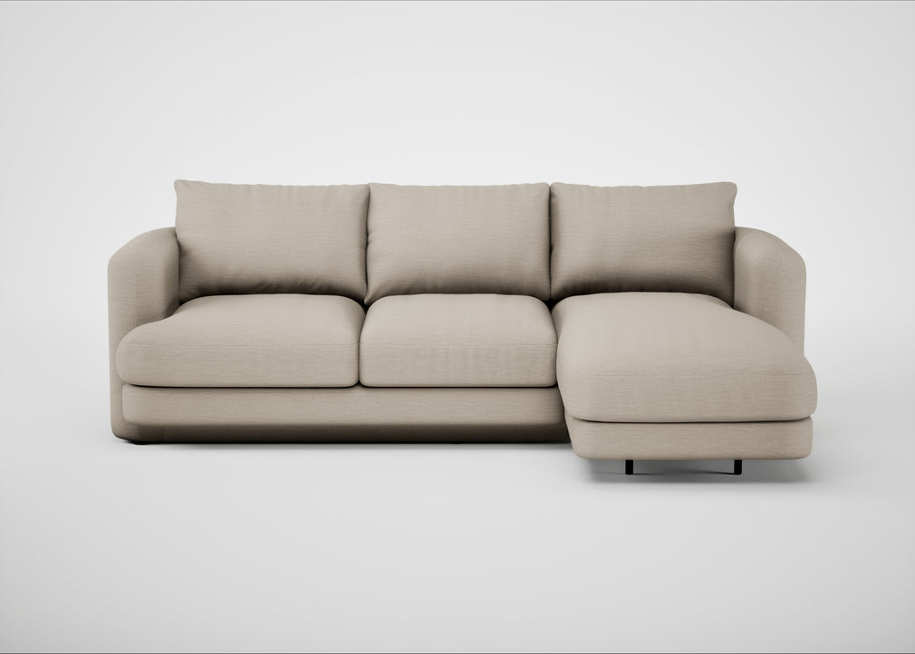 Rafi Right Hand Facing Chaise Sofa Broad Weave Putty