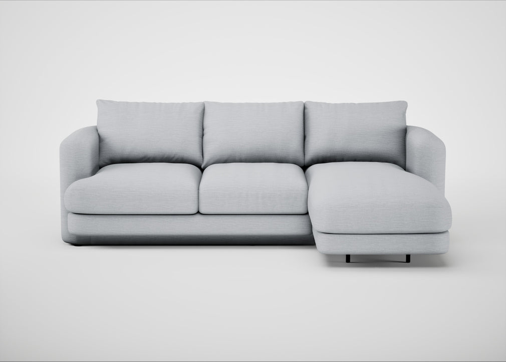 Rafi Right Hand Facing Chaise Sofa Broad Weave Tin