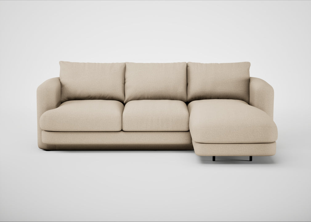 Rafi Right Hand Facing Chaise Sofa Brushed Cotton Oat