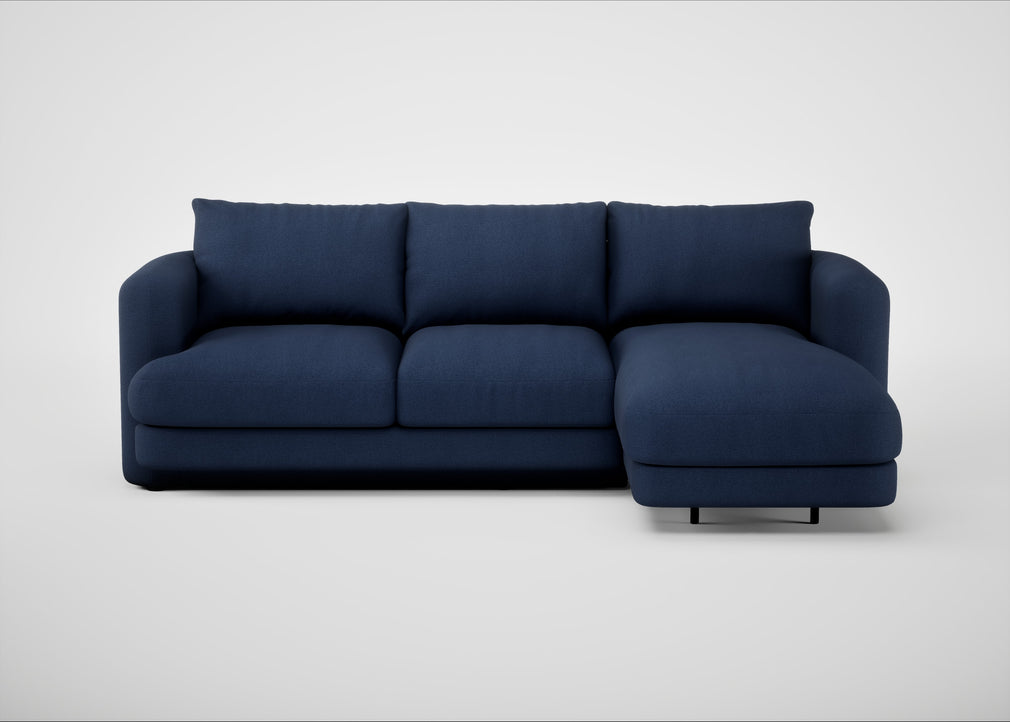 Rafi Right Hand Facing Chaise Sofa Capelo Linen-Cotton Inkspot