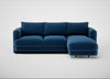 Rafi Right Hand Facing Chaise Sofa Cotton Velvet Petrol