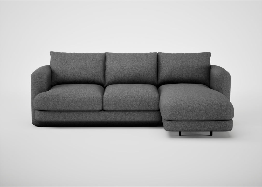 Rafi Right Hand Facing Chaise Sofa Melton Wool Shale