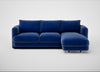 Rafi Right Hand Facing Chaise Sofa Smart Luxe Velvet Azure